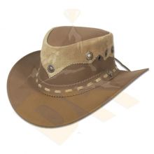 L-Brown Nubic Leather Hat